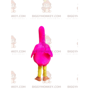 BIGGYMONKEY™ Disfraz de mascota de flamenco rosa neón con ojos