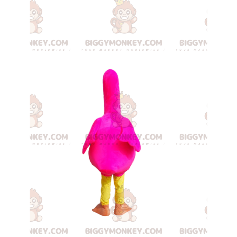 BIGGYMONKEY™ Costume mascotte fenicottero rosa neon con occhi