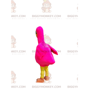 BIGGYMONKEY™ Disfraz de mascota de flamenco rosa neón con ojos