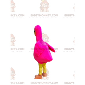 BIGGYMONKEY™ neonvaaleanpunainen flamingo-maskottiasu kauniilla