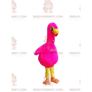 BIGGYMONKEY™ Neonroze flamingo-mascottekostuum met mooie ogen -