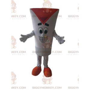 Costume da mascotte BIGGYMONKEY™ tubo bianco con un grande