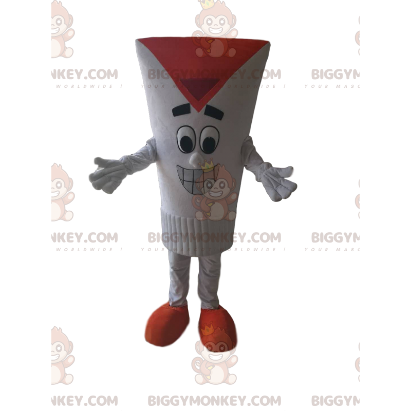 Costume da mascotte BIGGYMONKEY™ tubo bianco con un grande