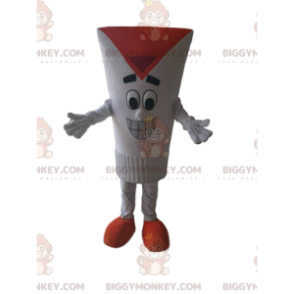 Costume de mascotte BIGGYMONKEY™ de tube blanc avec un grand