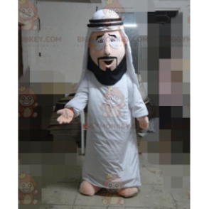 Costume de mascotte BIGGYMONKEY™ de sultan en tenue blanche -