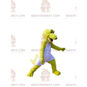 Traje de mascote de crocodilo amarelo neon BIGGYMONKEY™ com