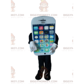 Costume mascotte BIGGYMONKEY™ Smart Phone bianco -