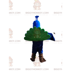 Costume de mascotte BIGGYMONKEY™ de paon bleu avec une sublime