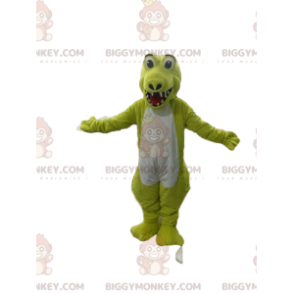 Costume de mascotte BIGGYMONKEY™ de crocodile jaune fluo et