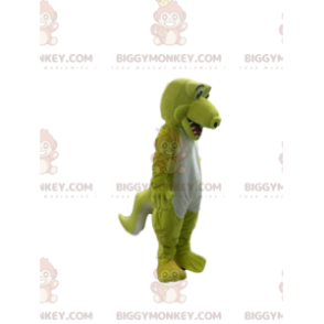 Costume de mascotte BIGGYMONKEY™ de crocodile jaune fluo et