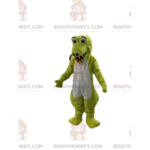 Costume de mascotte BIGGYMONKEY™ de crocodile jaune fluo et