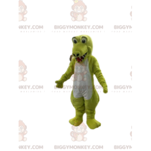 Costume de mascotte BIGGYMONKEY™ de crocodile jaune fluo et