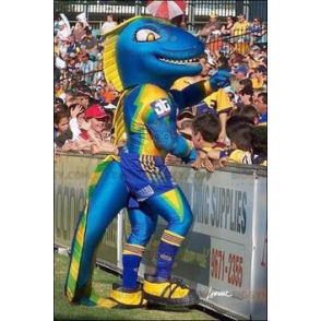 Blue Yellow and Green Dinosaur BIGGYMONKEY™ Mascot Costume –