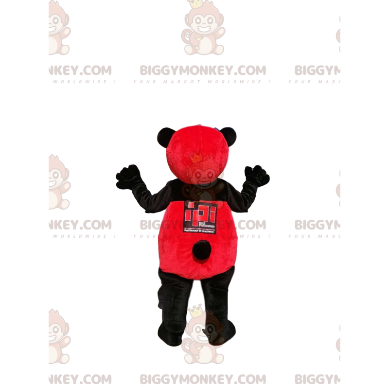 Costume da mascotte Panda BIGGYMONKEY™ rosso e nero -