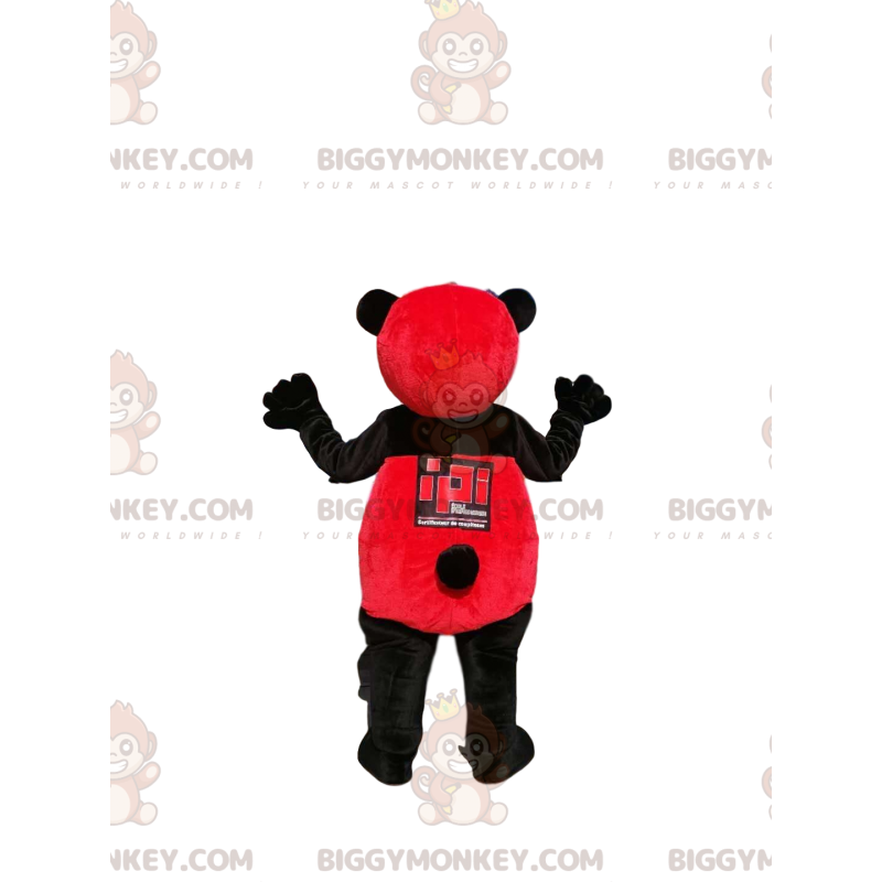 Traje de mascote do Panda Vermelho e Preto BIGGYMONKEY™ –