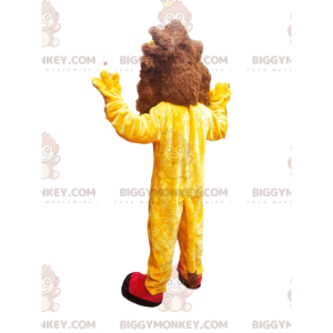 BIGGYMONKEY™ Costume da mascotte di un leone molto entusiasta