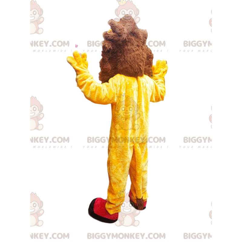 BIGGYMONKEY™ Costume da mascotte di un leone molto entusiasta