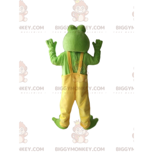 BIGGYMONKEY™ maskottiasu Hauska vihreä sammakko keltaisilla