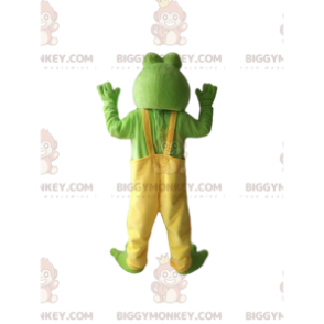 BIGGYMONKEY™ Mascottekostuum Grappige groene kikker met gele