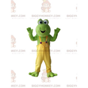 Traje de mascote BIGGYMONKEY™ engraçado sapo verde com macacão