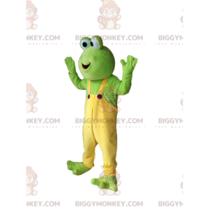 Traje de mascote BIGGYMONKEY™ engraçado sapo verde com macacão