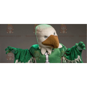 Traje de mascote gigante de águia branca e verde BIGGYMONKEY™ –