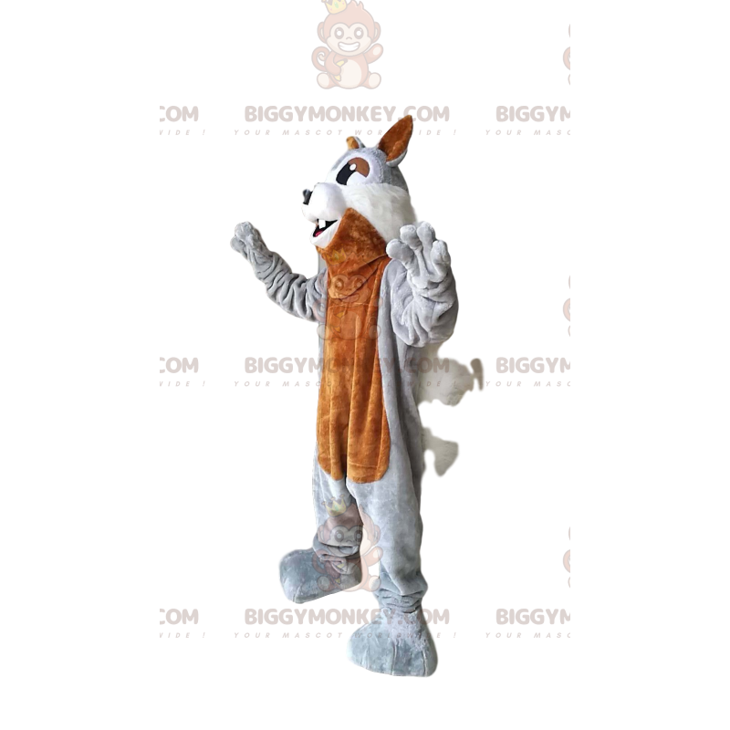 BIGGYMONKEY™ Costume da mascotte di scoiattolo marrone e grigio