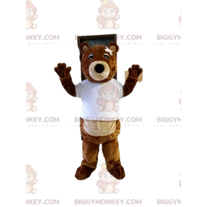 Brown Bear Cub BIGGYMONKEY™ maskotkostume med for kort T-shirt