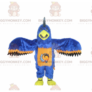 Disfraz de mascota BIGGYMONKEY™ de águila azul, naranja y negra