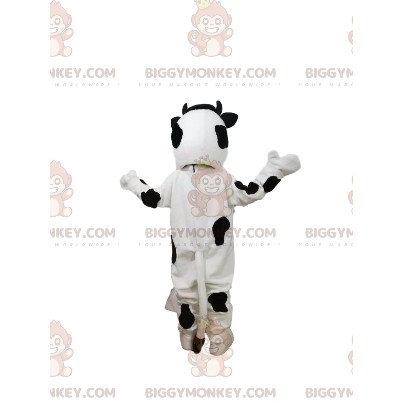 Disfraz de mascota BIGGYMONKEY™ Vaca blanca y negra con gran