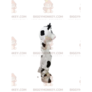 Traje de mascote BIGGYMONKEY™ Vaca preta e branca com grande
