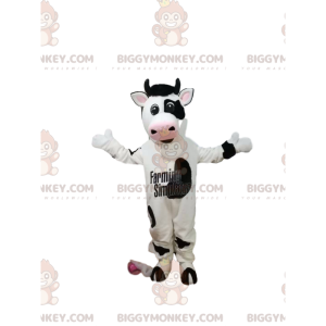 Disfraz de mascota BIGGYMONKEY™ Vaca blanca y negra con gran