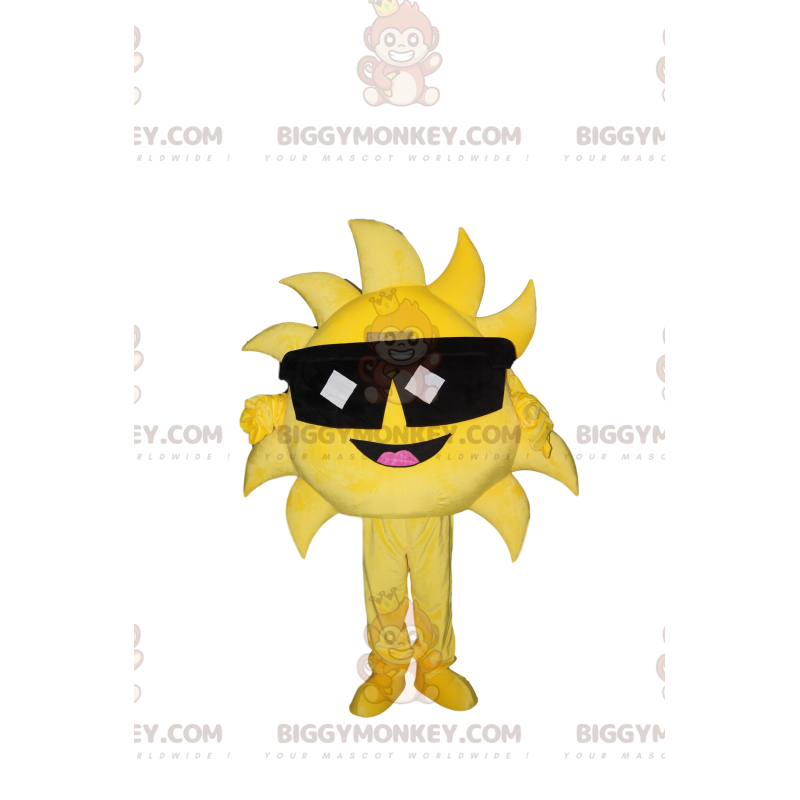 Costume da mascotte BIGGYMONKEY™ da sole felicissimo con