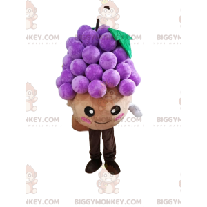 BIGGYMONKEY™ Costume mascotte omino tondo con grappolo d'uva -
