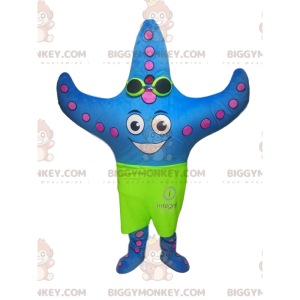 Costume da mascotte BIGGYMONKEY™ stella marina blu con