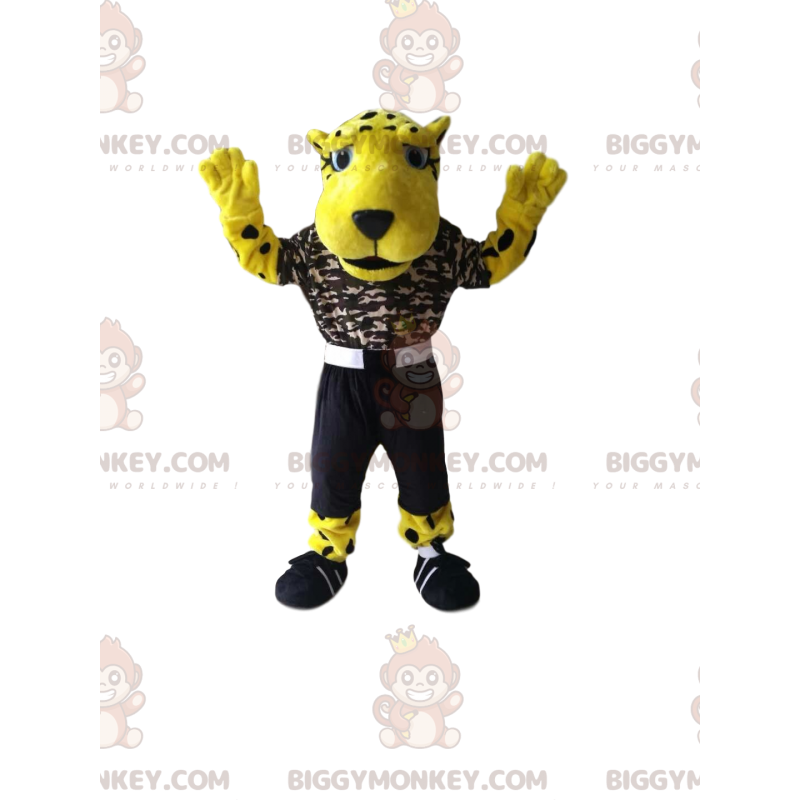 Costume de mascotte BIGGYMONKEY™ de léopard magnifique avec un