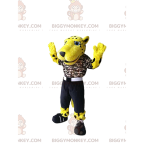 Splendido costume da mascotte Leopard BIGGYMONKEY™ con jersey