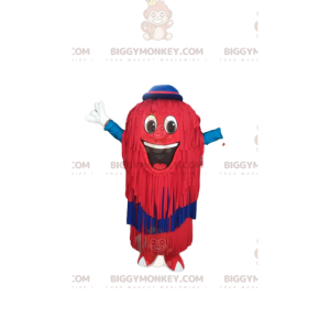 Disfraz de mascota BIGGYMONKEY™ Hombre rojo con flecos y