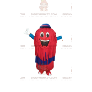 BIGGYMONKEY™ Costume da mascotte Uomo rosso con frange e