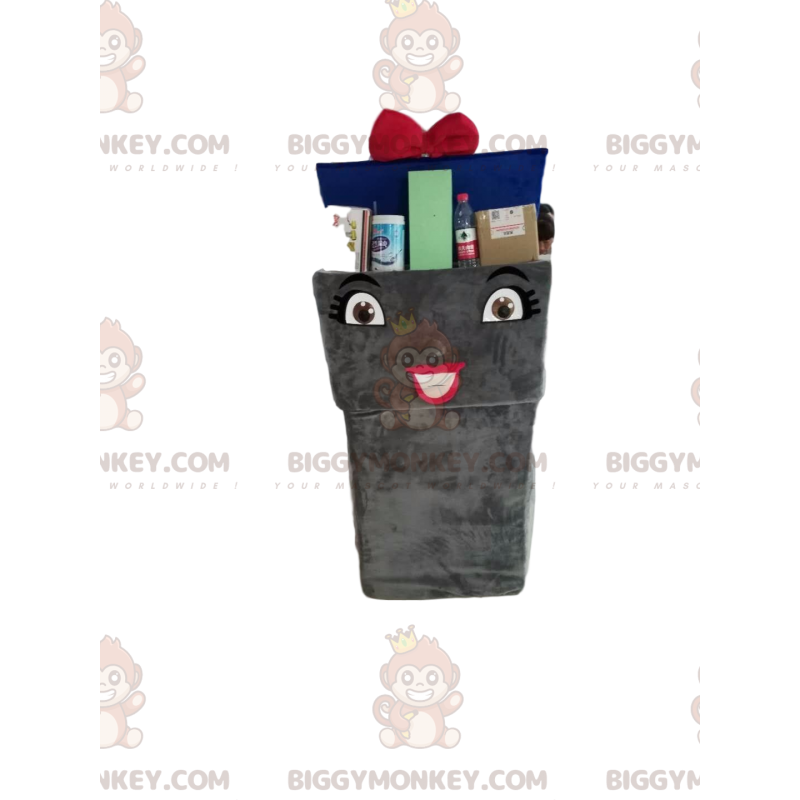 Kostým maskota BIGGYMONKEY™ z recyklačního koše s modrým