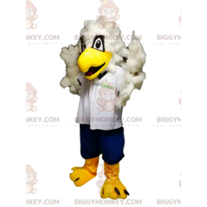 Golden Eagle BIGGYMONKEY™ mascottekostuum met witte jersey en