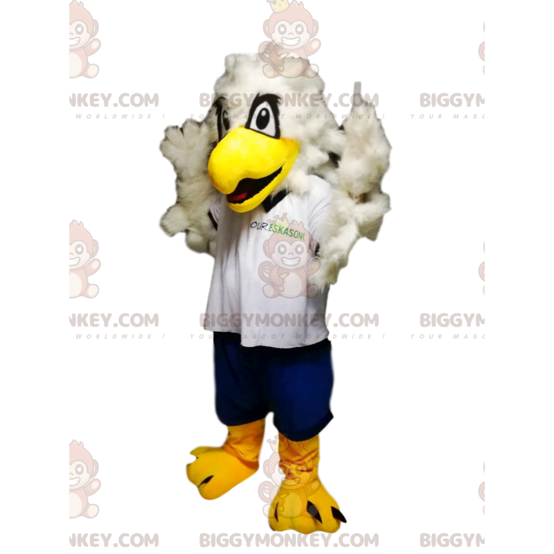 Golden Eagle BIGGYMONKEY™ mascottekostuum met witte jersey en