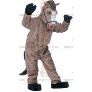 Very realistic brown and white horse BIGGYMONKEY™ mascot
