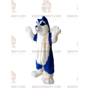 Costume mascotte BIGGYMONKEY™ cane blu e bianco -