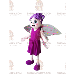 Fairy BIGGYMONKEY™ maskottiasu violetilla hiuksilla ja