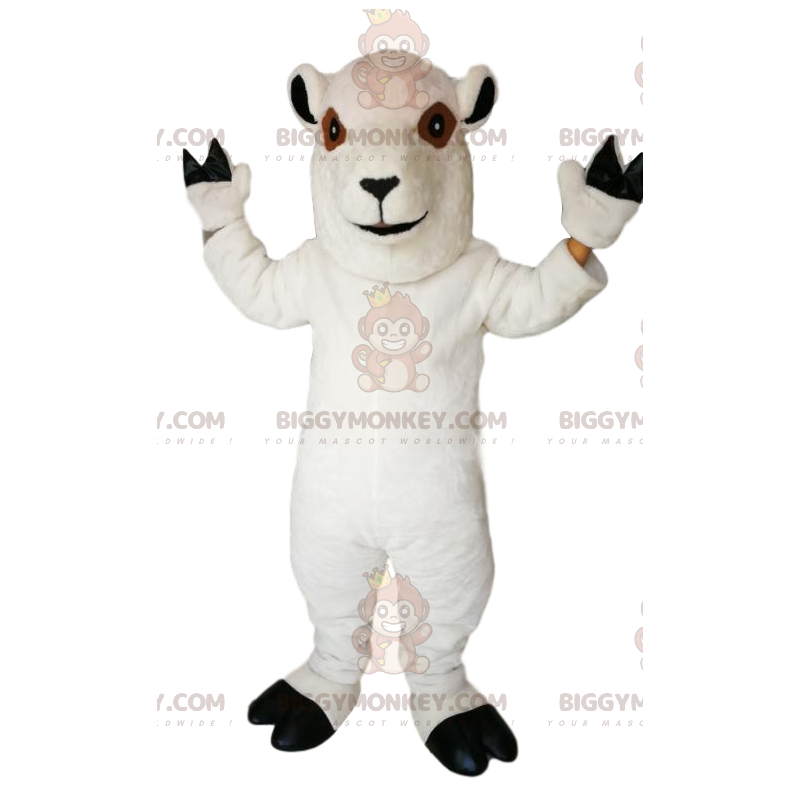 Costume da mascotte BIGGYMONKEY™ da pecora bianca sorridente -