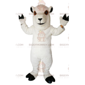 Lächelndes weißes Schaf BIGGYMONKEY™ Maskottchen-Kostüm -