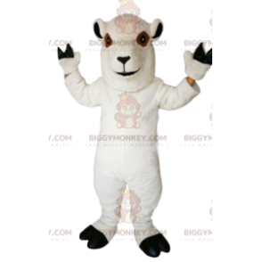 Smiling White Sheep BIGGYMONKEY™ Mascot Costume –