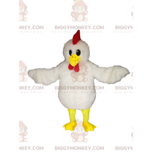 Costume de mascotte BIGGYMONKEY™ de poulet avec un beau plumage