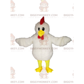 Disfraz de mascota de pollo BIGGYMONKEY™ con hermoso plumaje